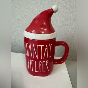 Rae Dunn Christmas SANTAS HELPER Topper Mug